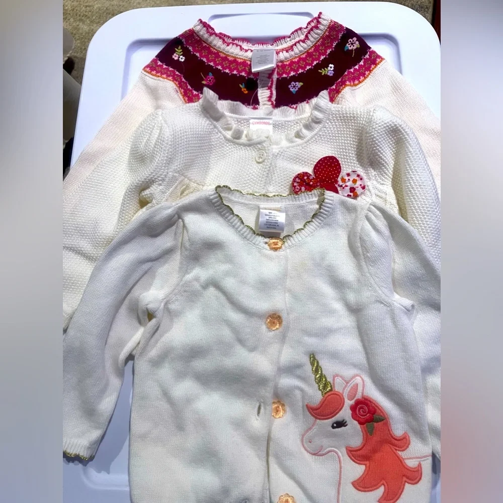 3 baby girl sweaters - Picture 1 of 8